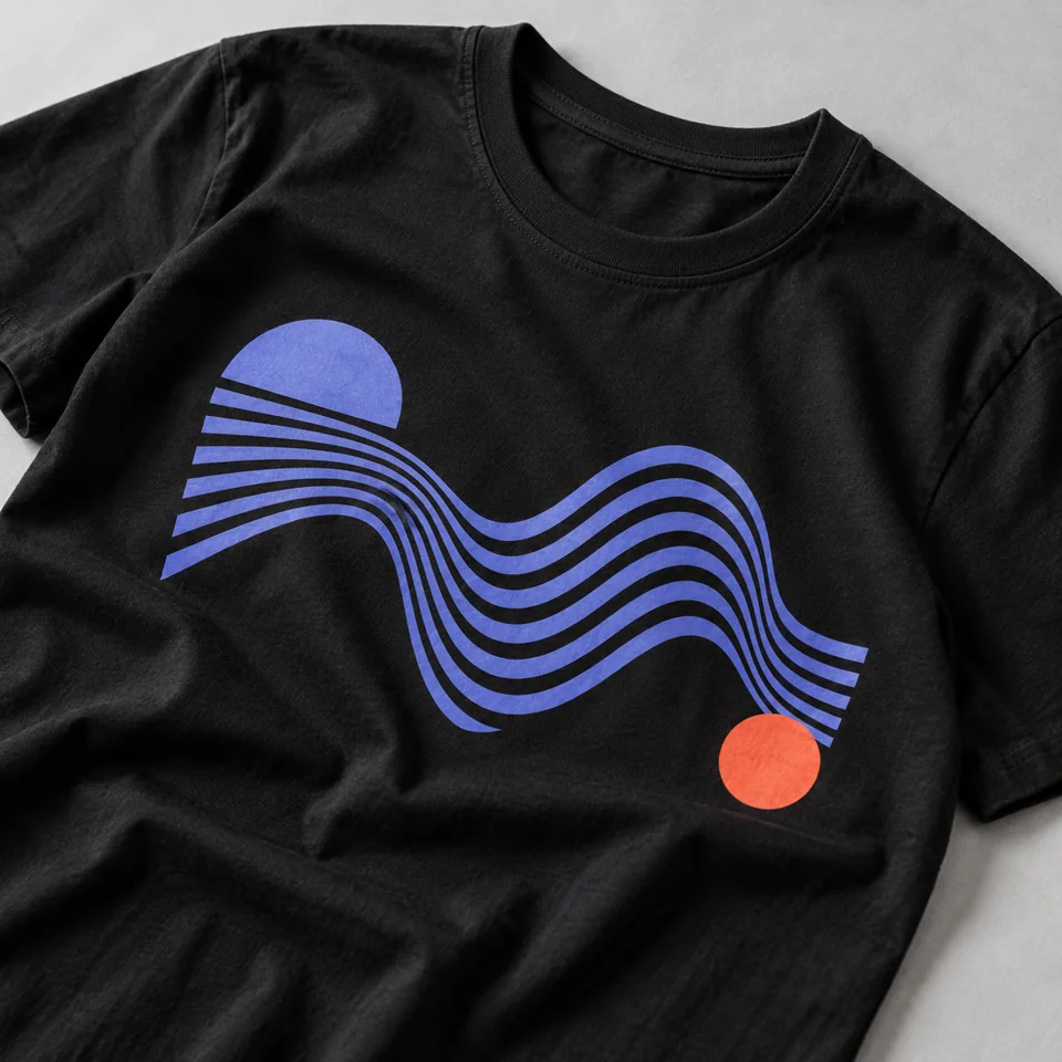 Black apparel graphic design example