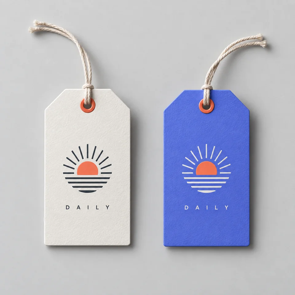 Minimal product label design example